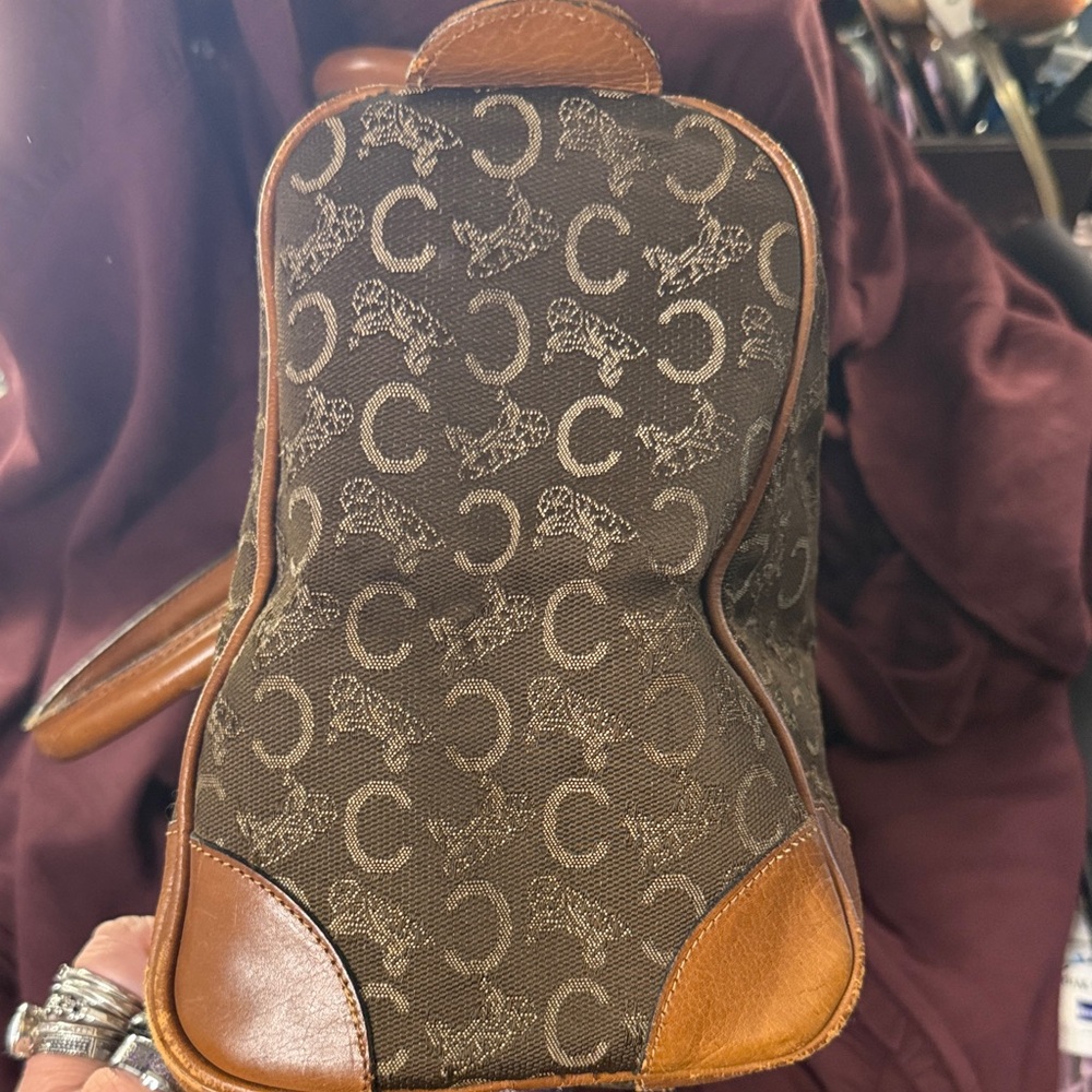 Vintage Celine Brown Monogram Tote Bag with Tan Leather Accents - Picture 2 of 12